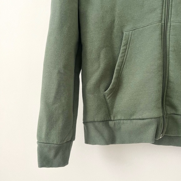 H&M Olive Green Zip-Up Hooded Jacket Size US 16-18 - Picture 2 of 8
